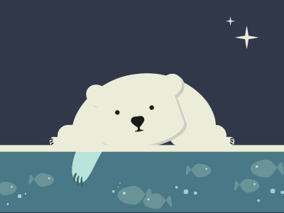 Polar Bear arctic fish ice polar bear star water