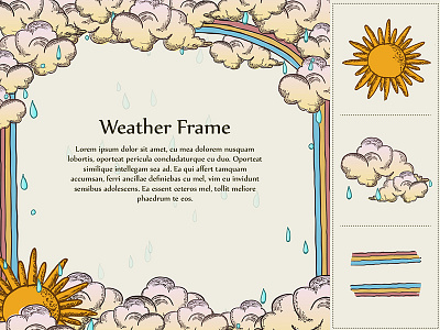 Weather Frame cloud dialog frame quote rain rainbow sun weather
