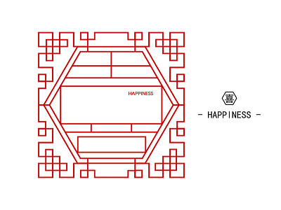 Chinese Letter Tracery Design - 喜 happiness -