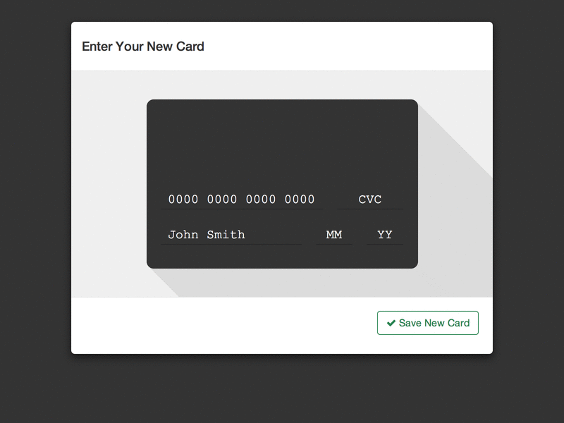 Dynamic Credit Card Input Form