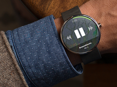 Moto360 Music Player UI Concept audio music player smart ui watch