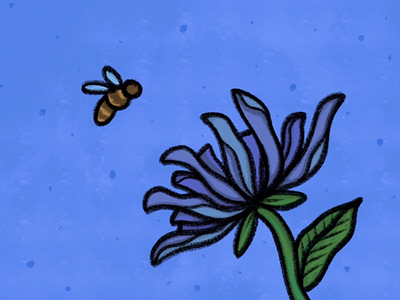 🌸🐝 x art bee chalk design digital flower graphic illustration illustrator insect line pen pencil photoshop plants print procreate riso screen spring