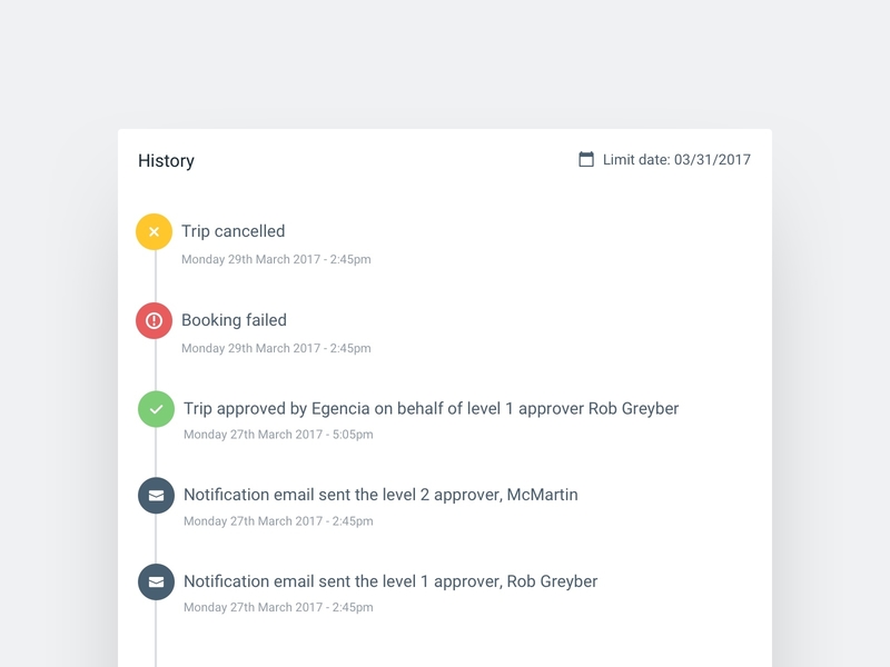 Approval History Feed card component design feed timeline ui ux white