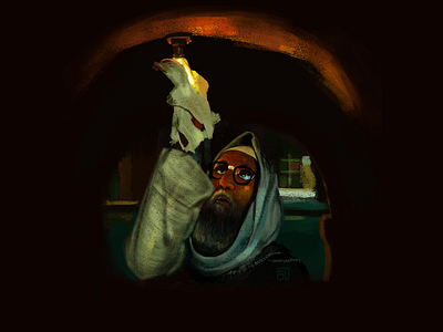 Amitabh Bacchan as Mirza digital painting illustration painting