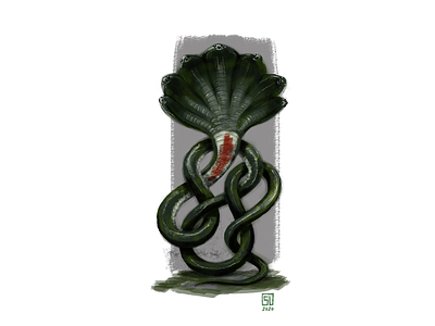 7 Headed NAGA VASUKI digital painting illustration painting