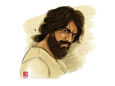 KGF ROCKY BHAI digital painting illustration painting