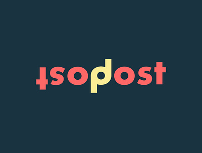 PostPost Logo ambigram blue brand branding branding design color coral logo logo design logo design branding logo mark logodesign logotype logotypes red yellow