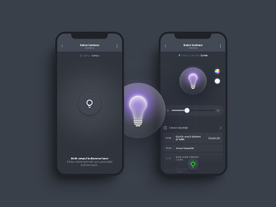 Homewhiz Smart Home App - Bulb application bulb chart color picker dark device graphic green illustration light mobile remote control smarthome ui ux