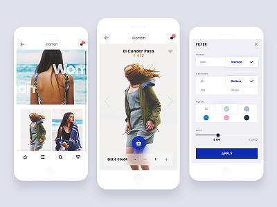 Unnamed Project #01, Mobile Detail basket clothes detail e commerce filter minimal mobile app white