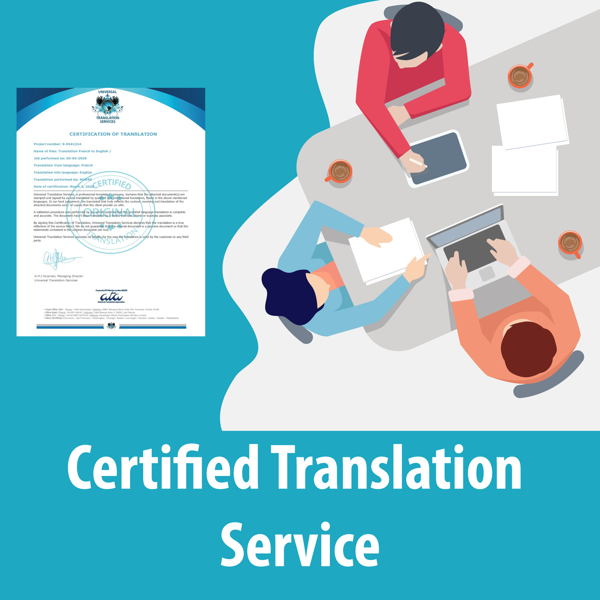 Certified Translation Service by Universal Translation Services on Dribbble