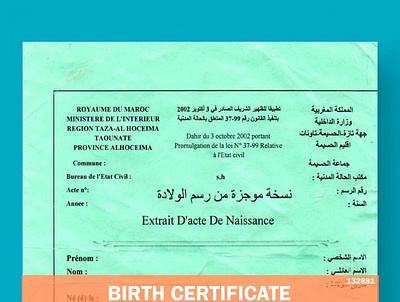 Birth Certificate Afghanistan birth certificate translation