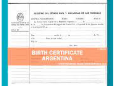 Birth Certificate Argentina