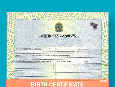 Birth Certificate Brazil birth certificate brazil birth certificate template