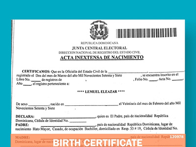 Birth Certificate Colombia