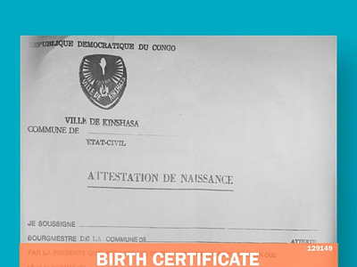 Birth Certificate Congo