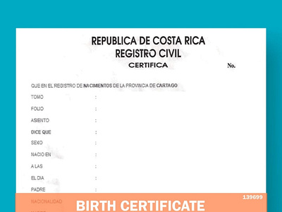 Birth Certificate Costa Rica