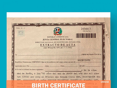 Birth Certificate Dominican Republic birth certificate dominican birth certificate template