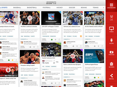 ESPN Live - Dashboard