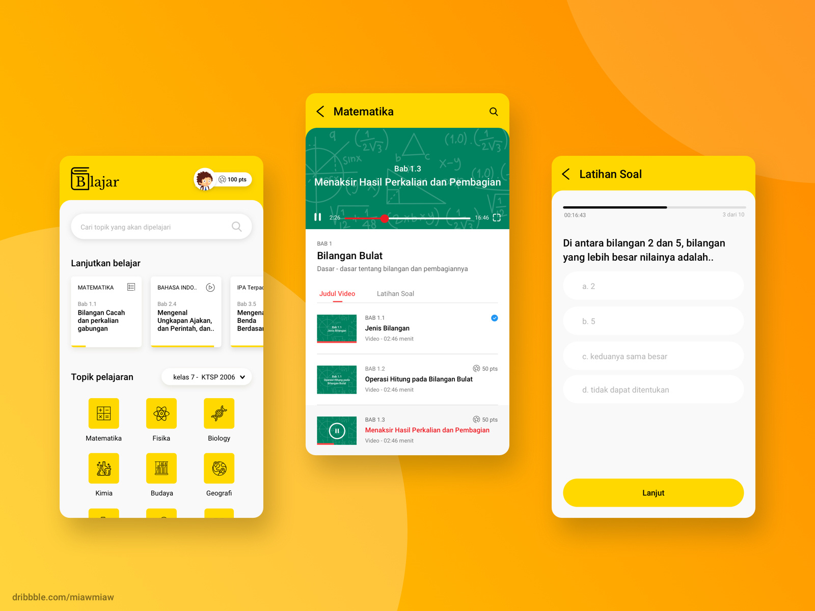 Blajar Learning App Platform By Miawmiaw On Dribbble