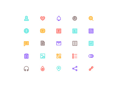 Icon sets for HAHO part 4 design system element flat icon haho icon icon artwork icon design icon set iconography icons information share social media ui ui design uiux uiuxdesign user profile vector web