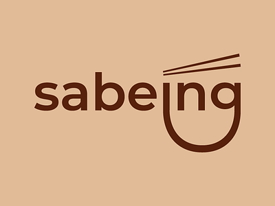 Logo Redesign for Sabeing asian bowl branding chopstick design food graphic design local logo minimal minimalist noodle restaurant