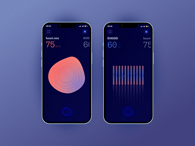 Heart rate and RMSSD health application ai figma health mobile ui ux vector