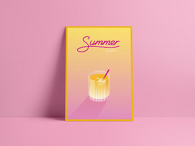 SUMMER VIBES design designbold illustration illustree minimal pixelart poster typography vector