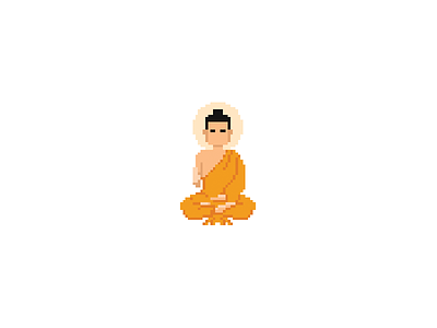 The Light of Asia, in pixels art on cotton buddha pixel art