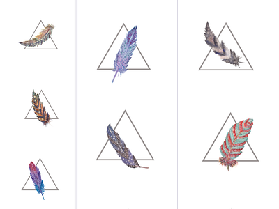 Feathers in Triangles Graphics feathers graphics icons