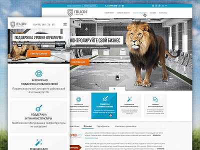 ITilion.ru blue design landing lion page slider web