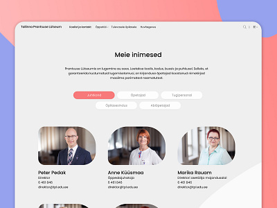 School Web Design: Personnel Page