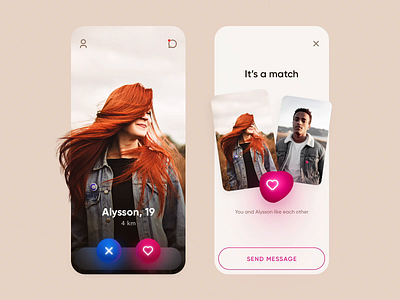 Love At First Swipe adobe photoshop aftereffects animation app clean dating dating app design ios app love love birds match swipe swipe right ui ux valentines valentines day whitespace