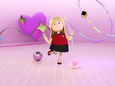 3D Character - Girl 3d 3dcharacter animation c4d character girl illustration redshift