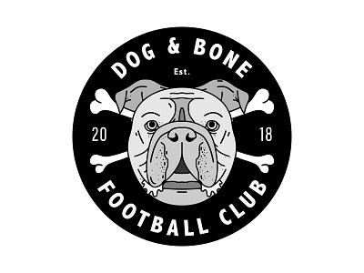 Footy Badge badge bone club dog football illustrator vector