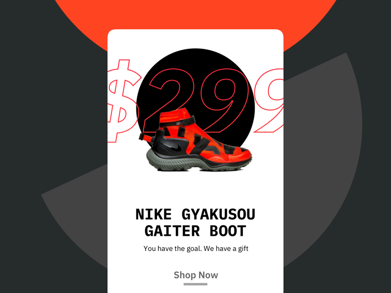Nike Offer Card by Sergi Brylev for whitepaper on Dribbble