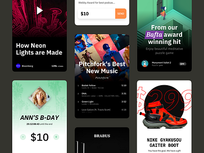 Card Templates bem card media music offer plex ui kit video