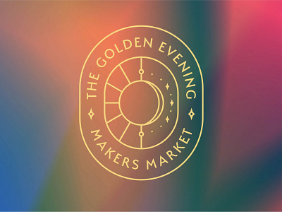 The Golden Evening Logo Design branding illustration logo moon simple lines stars sun