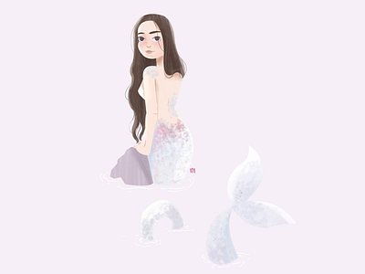Mermay anime digital illustration illustration kawaii mermaid mermay minimal pastel colors