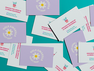 Hola Amarilla brand branding business card business card design fashion brand flower stationery