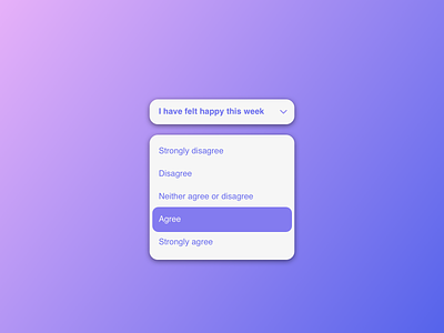 Happiness Monitoring Dropdown branding daily ui daily ui challenge dailyui dailyuichallenge design dropdown happiness illustration logo options ui vector