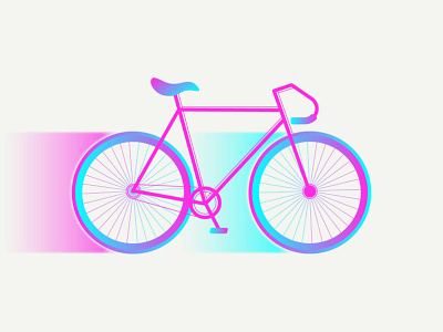Gradient bicycle 2d ai bicycle design designer gradient graphic graphic design illustration illustrator line lineart pink sport vector vector art