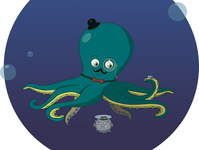 Octopus adobe illustrator ai art fish funny illustration octopus vector vector art