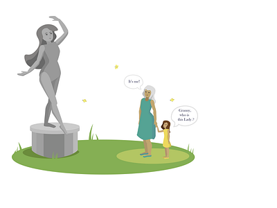 Statue/Past-Granny-Future adobe illustrator ai art book bookillustration character design illustration illustrator statue vector vector art web website