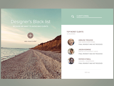 Designer's Black list colorful interface website