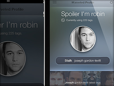 Profile Marveled app apple application appstore clean desing dribble ios iphone itunes modern profile social ui user interface. ux