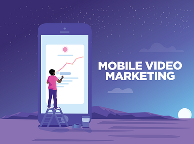 MOBILE VIDEO MARKETING ILLUSTRATION animation design illustration illustrator minimal ui ux vector web