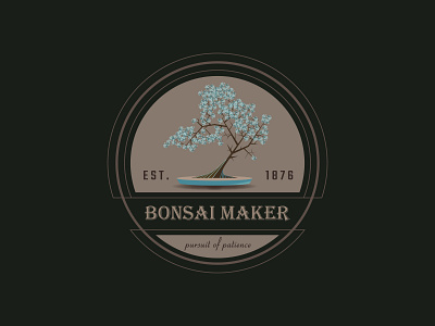 Bonsai maker logo association logo brand design brand identity branding design business logo business logo design creative logo illustration logo design servie vector vintage vintage design