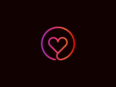 Heart icon minimalist branding logo