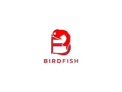 Letter B + F + bird & fish icon logo