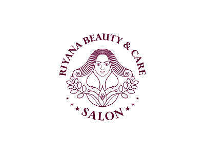 Line art feminine logo ''Riyana Beauty & Care Salon logo concept